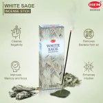 Hem White Sage Incense Sticks (AgarBatti) - 20 Sticks